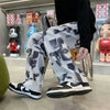 Tie Dyed Pleated Graphic Pants NS1233