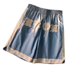 Oversized Basketball Letter Striped Shorts NS661