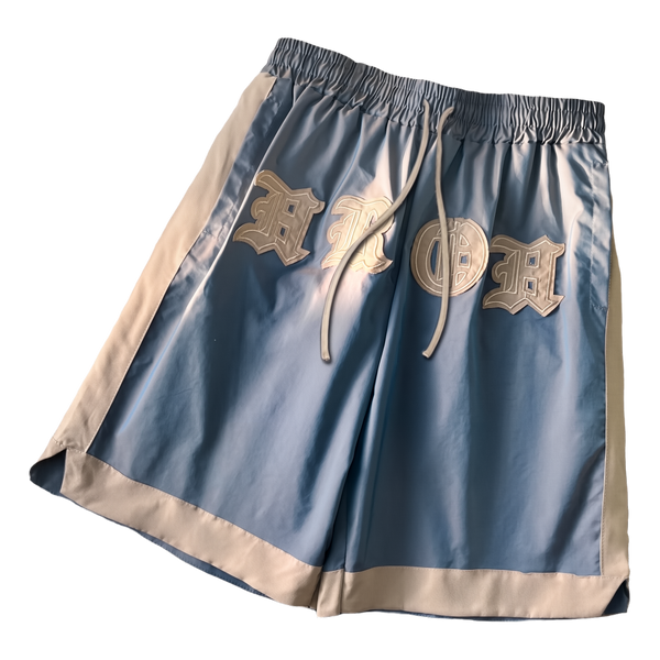 Oversized Basketball Letter Striped Shorts NS661