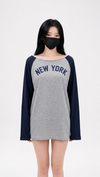 "NEW YORK" Loose Colorblock Raglan Oversized Top NS620
