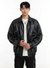 Retro Oversized PU Leather Lapel Zip Jacket NS867