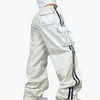 Contrast Elastic Waist Striped Cargo Sweatpants NS617