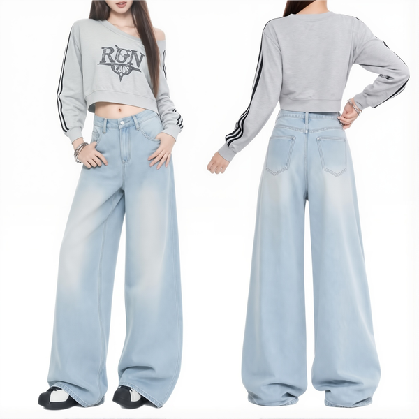 High-Rise Wide-Leg Baggy Jeans NS2293