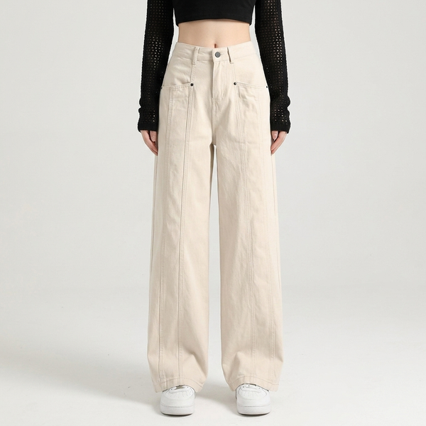 High Waist Wide Leg Cargo Trousers NS473