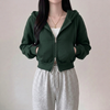 Women's K-fashion Crop Zip-Up Oversize Hoodie NS994
