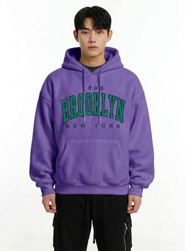 "1898 Brooklyn" Heavyweight Graphic Oversized Hoodie NS374