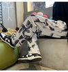 Tie Dyed Pleated Graphic Pants NS1233