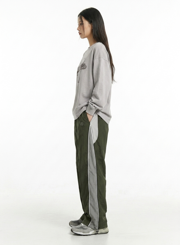 Retro Loose Straight Striped Sweatpants NS827