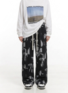 Tie Dyed Pleated Graphic Pants NS1233