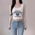 Graphic Print Crop Tank Top NS633