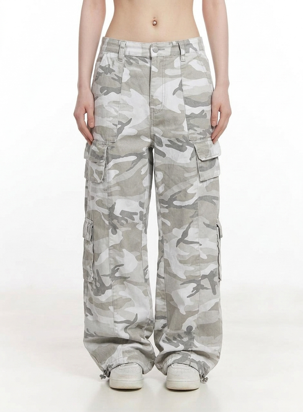Camo Cargo Oversized Street Pants NS184