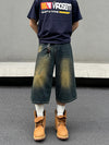 Washed Oversized Baggy Jean Shorts NS720