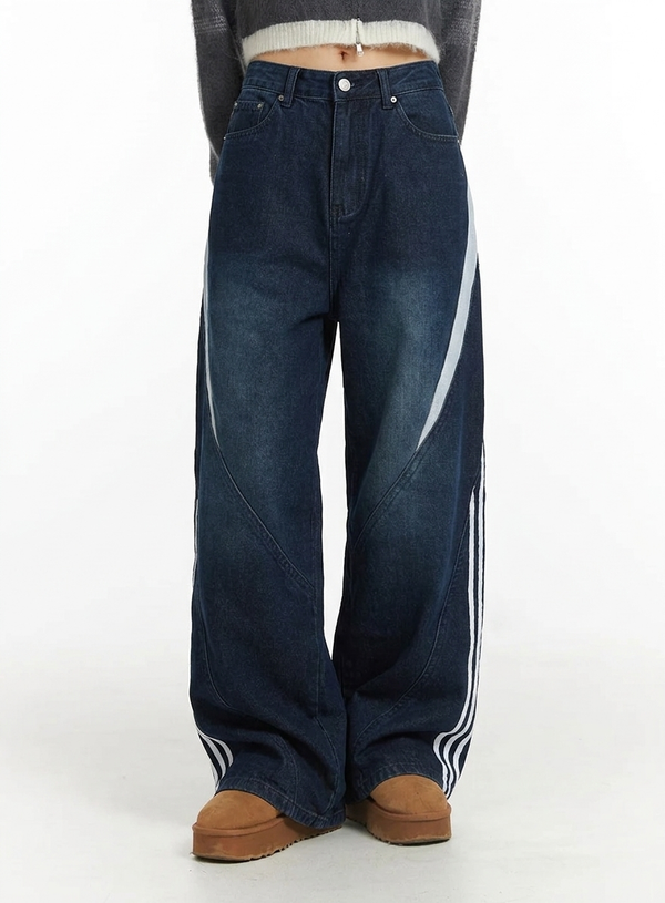 Racing Striped Retro Jeans NS821