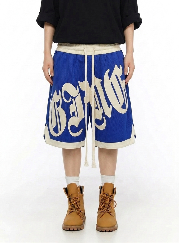 Baggy Basketball Grafiti Lettering Shorts NS726