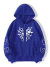 Spider Web Love Zip-up Hoodie Oversized NS512