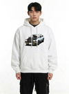 Retro Car Graphic Print Oversized Hoodie NS156