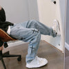 Black Cross Design Straight Baggy Blue Jeans NS715