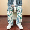BEAR HEART Artistic Straight Wide-Leg Pants NS619